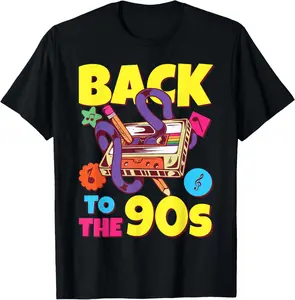 100% Cotton 90s Party Outfit Women, 90's Costume Men | Back To The 90s T-Shirt