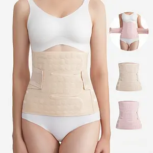 Postpartum Abdominal Control Belt – Adjustable Waist Trainer for Women, Beige, Velcro Closure, Body Shaper, Postpartum Gear | Postpartum Support | Waistband, Maternity Belly Support Belt