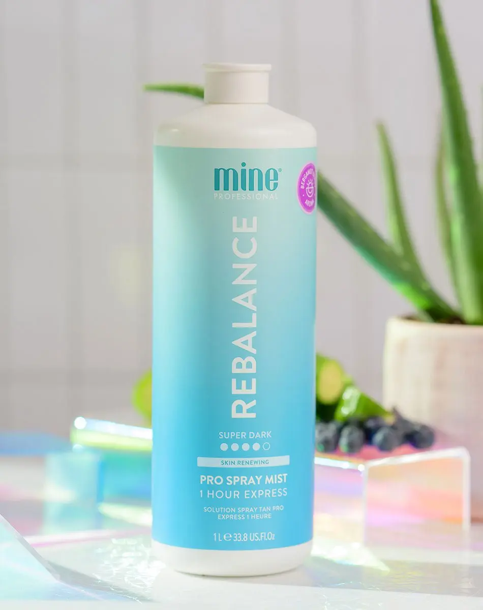 MineTan Rebalance Pro Spray Mist, Relaxing Sunless Tanning Solution with Acai Berry & Cucumber, 1 Hour Express Hydrating Moisturizer for a Super Dark Finish, 33.8 fl oz, Body Care