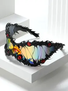 Unisex PC Frame Eyewear, Decorative Lens Design, All-Season Party Style Glasses, Fda Registered, Unique Dark Aesthetic Look, Stylish Glasses
