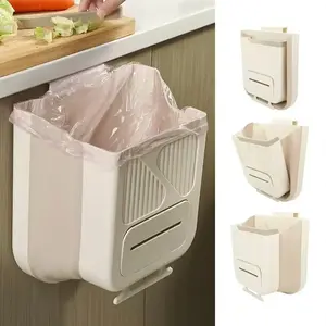 Foldable Kitchen Trash Can -1 Count Hanging Garbage Storage Bucket, Kitchen Bin, Trashcan, Space-saving Kitchen Accessory for Home, Kitchen Waste Management, Kitchen, Bathroom, RV, and Camping Use