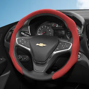 For Chevrolet NAPPA Perforated Leather Steering Wheel Cover Anti-slip Breathable Quick-install Design All-season For Silverado/Equinox/Trax/Onix/Tahoe/Traverse/Trailblazer/Colorado/Tracker/Suburban/Onix Plus/Blazer/Spin/Montana/S10 Black Mocha Brown