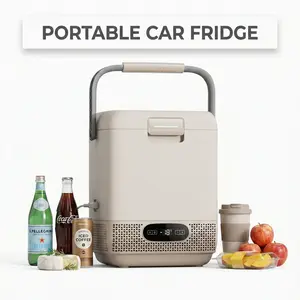 12L Portable Car Fridge Freezer, Compressor Mini Refrigerator with Touch Display, 12V/24V DC & 220V/240V AC for Camping, Caravan, RV, Sports - Fast Cooling -20°C to 20°C