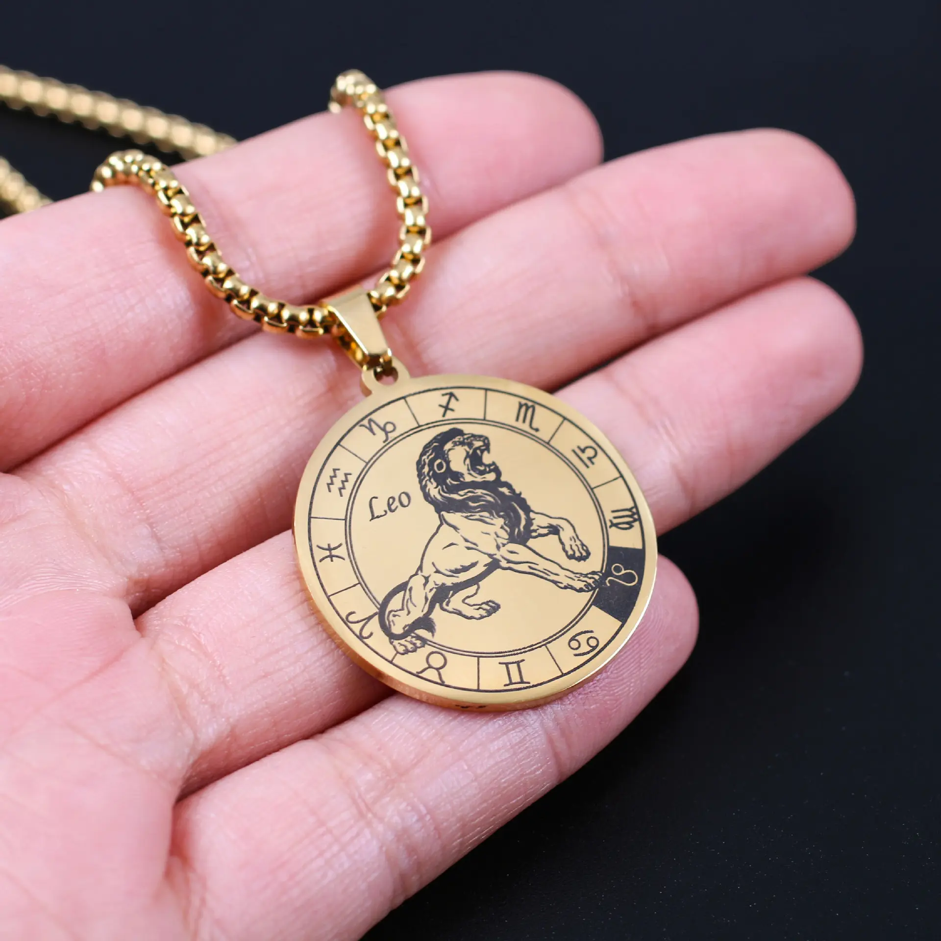 12 Constellation Zodiac Pendant Necklace (Cancer, Aries, Gemini, Sagittarius, Virgo) for Women - 316L Stainless Steel, Shiny Silver/Gold Plated, 60cm Adjustable Long Chain, Astrology Jewelry Birthday Gift, Scorpio