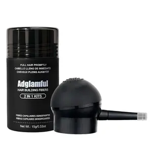 Adglamful Men's Hair Construction Fiber Powder Set - Instantly Thickens and Adds Volume | Spray Head Design | Suitable for All Sparse Hair Types | Men's Full-Body Styling Powder