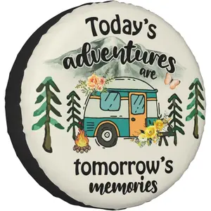 Weatherproof Universal 15inch Spare Tire Cover for RV Camper Adventure Travel Trailer Truck