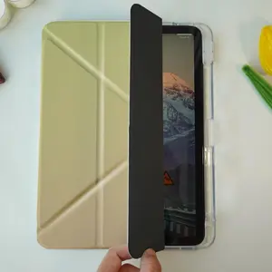 Gradual Change Color Tablet Protective Case, Foldable Tablet Protector Cover with Stylus Holder, Tablet & Computer Accessories for iPad Pro