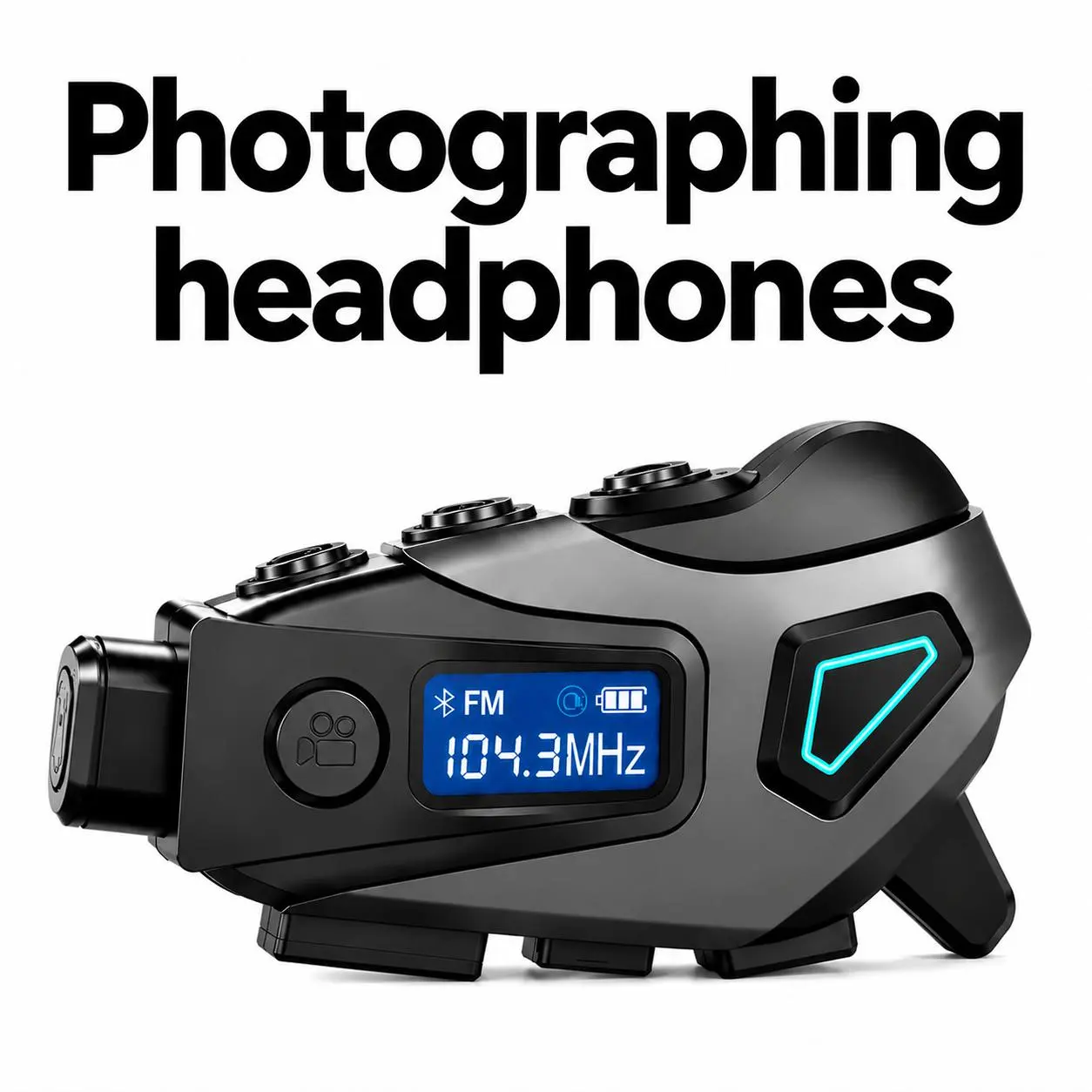 Motorcycle Bluetooth Headset with Built-in 1080P Camera, Video Recording, Photo Capture, Helmet Intercom, Hands-Free Communication & Free 32GB Memory Card for Riders