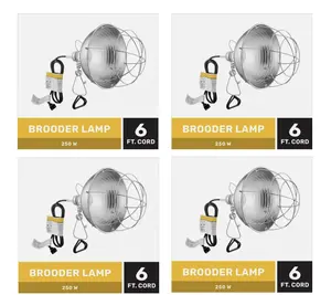 Producer's Pride Brooder Lamp, 4pack, 6 ft. Cord, 250W (BULB NOT INCLUDED)