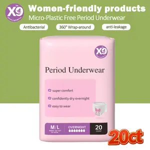 X9 Disposable Period Underwear - HighWaisted, High Absorbency and Leakproof for All Flow Strengths,Protection I Secure & Comfortable Fit,Unscented, Hypoallergenic,female Diapers,Postpartum & Maternity Panties M/L(20Ct), Multi-Pack, Gym, Period Panties