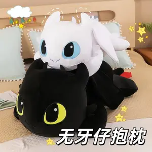 Cute toothless boy party plush toy long throw pillow dragon training master doll children and girls cloth doll