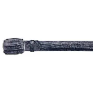 Cinto Azul Marino de Cocodrilo Caimán – Elegancia Contemporánea Los Altos Boots