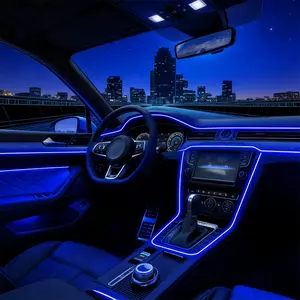 Car Interior Lights, LED Car Lights, USB Car Ambient Lighting, 7-Color Changing, Music Sync, Easy Install, Flexible Strip, Safe Cold Light, Multi-Scene Use for Car Decor, Gift for Car Lovers