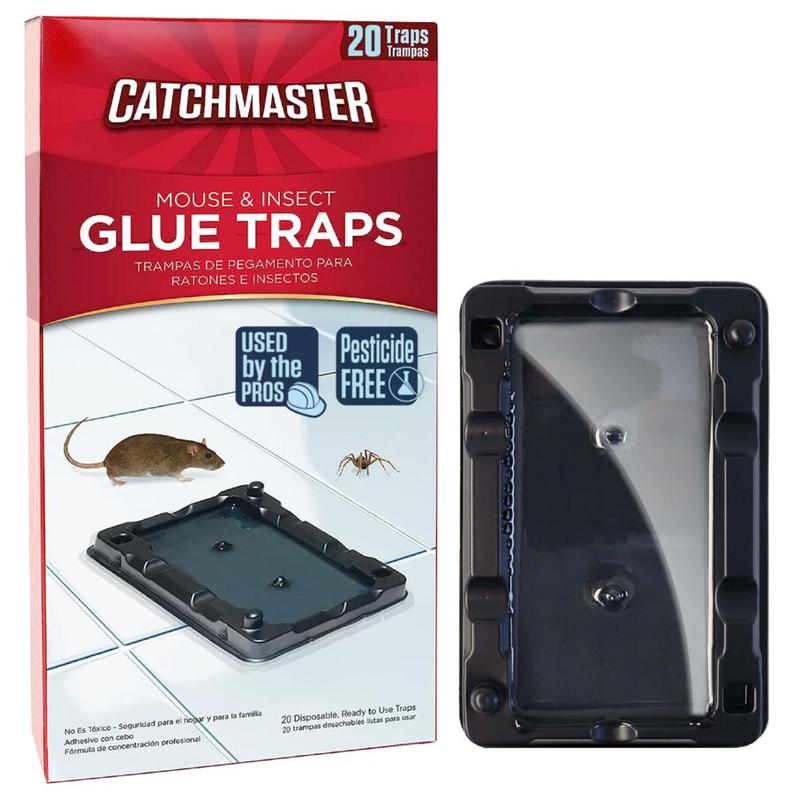 Catchmaster Mouse & Insect Glue Traps, Adhesive Rodent & Bug Catcher, Pre-Scented Mouse Traps Indoor for Home, Sticky Glue Boards for Mice and Insects, Pet Safe Pest Control for House & Garage