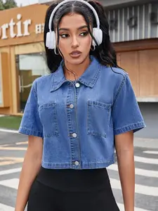 Summer Cropped Denim Jacket - Lightweight Casual Outerwear for Women - TikTok Streetwear