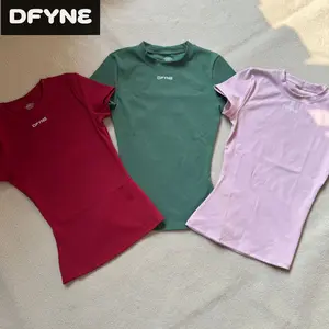 DFYNE's new short-sleeved shirt: perfect for sports, yoga, and casual wear; suitable for everyday outings and gym workouts.