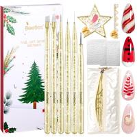 Christmas Nail Art Brushes Set - Golden Gleam
