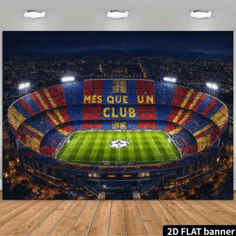 Camp Nou Stadium 2D Flat Backdrop Tapestry - Large Multi-Size Cloth Hangable Banner (39in-59in/100cm-150cm), Durable Indoor/Outdoors Home Office Decor, No Power Required Giftable Home Supply, Indoor/Outdoor