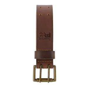 Timberland PRO Men's 38mm Full Grain Leather Double Prong Roller Buckle Belt