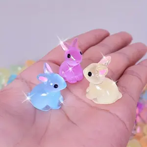Cute Rabbit Design Resin Ornament, Cute Collectible Figurines, Cute Cartoon Figurine, 20pcs/set Mini Rabbit Decoration, DIY Craft for Home Garden Party Wedding