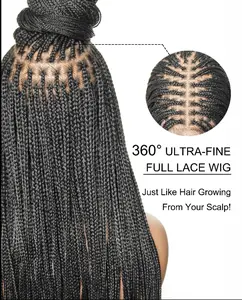 JALIZA 200 strands micro knotless braids | HD Full Lace box braided wig | 36“｜1B 30 60