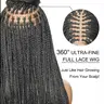 JALIZA Upgrade Pre-Bleached HH Base Synthetic Knotless Box Braided Full Swiss HD Full Lace Wig - 200 Strands, 36-inch Length, #1b/30/60 Blending Color, Women's Drawstring Wig
