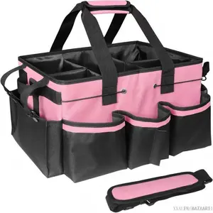Multi-pocket Cleaning Caddy Bag, 1 Count Waterproof Home Cleaning & Car Maintenance Storage Bag, Storage Organizer with Handle & Adjustable Divider for Home, Travel Essentials Bag, with Side Organizer BagPulseTrail5XXALUE BAZAAR11
