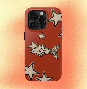 Orange Star Goldfish Phone Case Cute Y2K Ocean Celestial Grunge Cool Girl Gift MagSafe Case Phone - Case iP 16 15 14 13 12 11 X