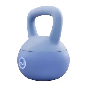 Fitvids Soft Kettlebell Ergonomic Grip, Iron & Sand Filled, 20 Pounds, Blue