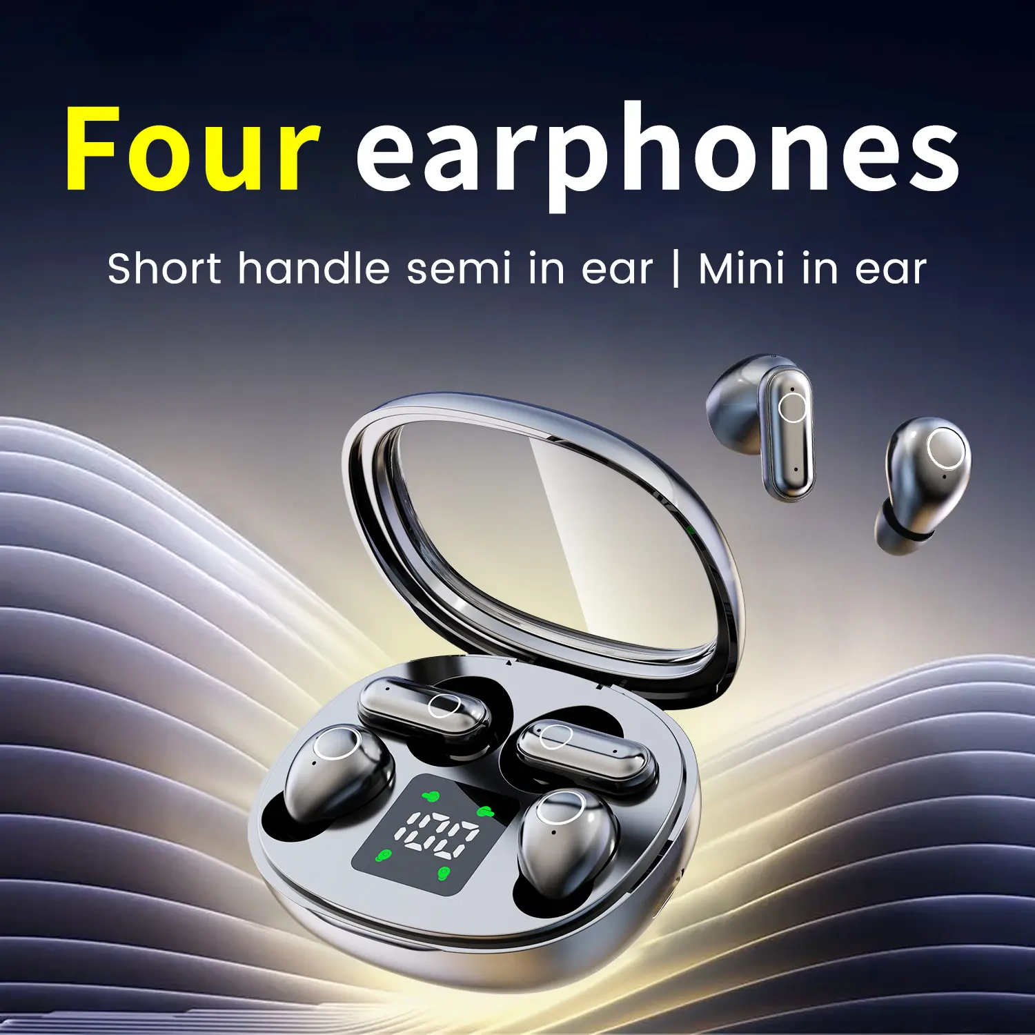 2 Pack Wireless Earbuds Bluetooth 5.4, Mini Invisible Sleep Earbuds for Side Sleeping & Work, Ultra Long Battery Life, LED Power Display, Touch Control, IPX4 Waterproof Sweatproof, Comfortable Wear