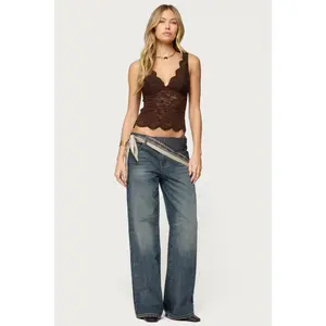 Della Waist Scarf Low Rise Baggy Jeans