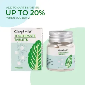 GlorySmile Vegan Chewable Toothpaste Tablets - Daily Oral Care, Travel-Friendly, Mint Flavor, Fluoride-Free, Fast-Cleaning, 2-in-1 Rinse & Brush