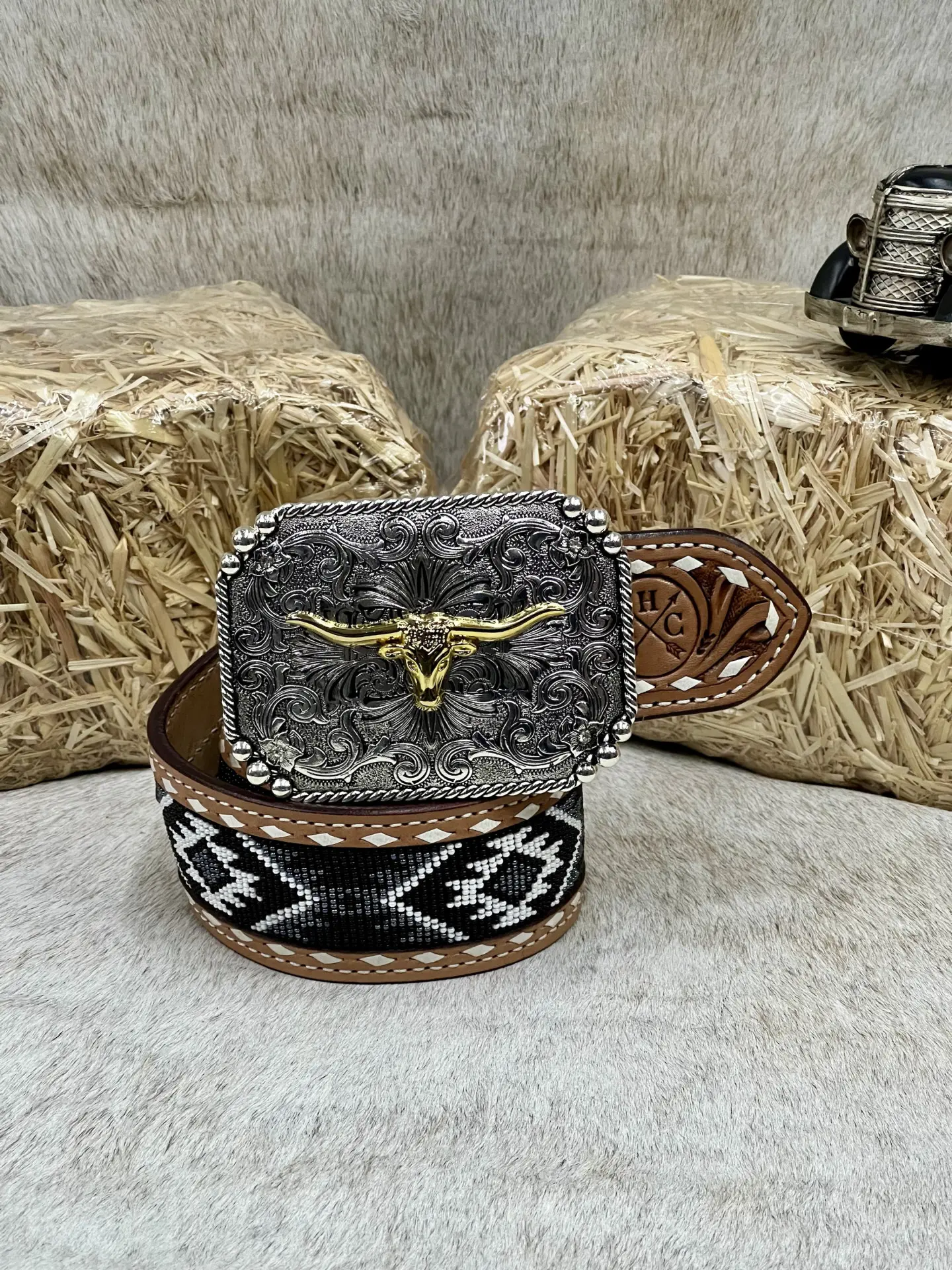 BUCKLE - Damian Longhorn Silver