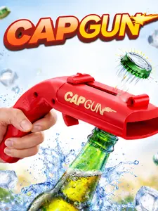 CAPGUN Beer Bottle Opener - Fun Creative Design for Family Parties Barbecues Outdoor Gatherings Home Bar Accessories Red Gift Easy to Use Optimal Size for Shotgunning