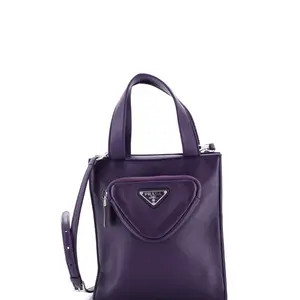 Pre-owned PRADA Leather Tote Bags REBAG Convertible Triangle Pocket Shopping Tote Nappa Mini by Rebag
