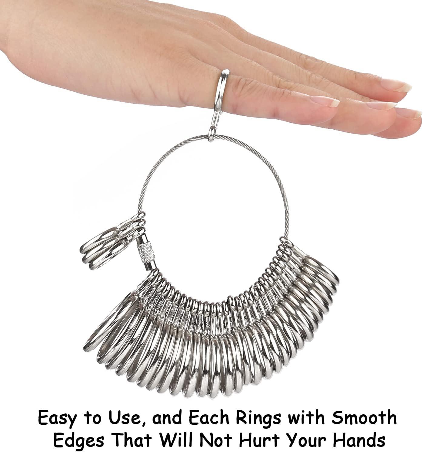 Us Sizes 0 13 Round Ring Mandrel Metal Ring Sizer Gauge Set With Rubber Mallet Hammer Steel Finger Sizing Measurement Tool For Jewelry Making