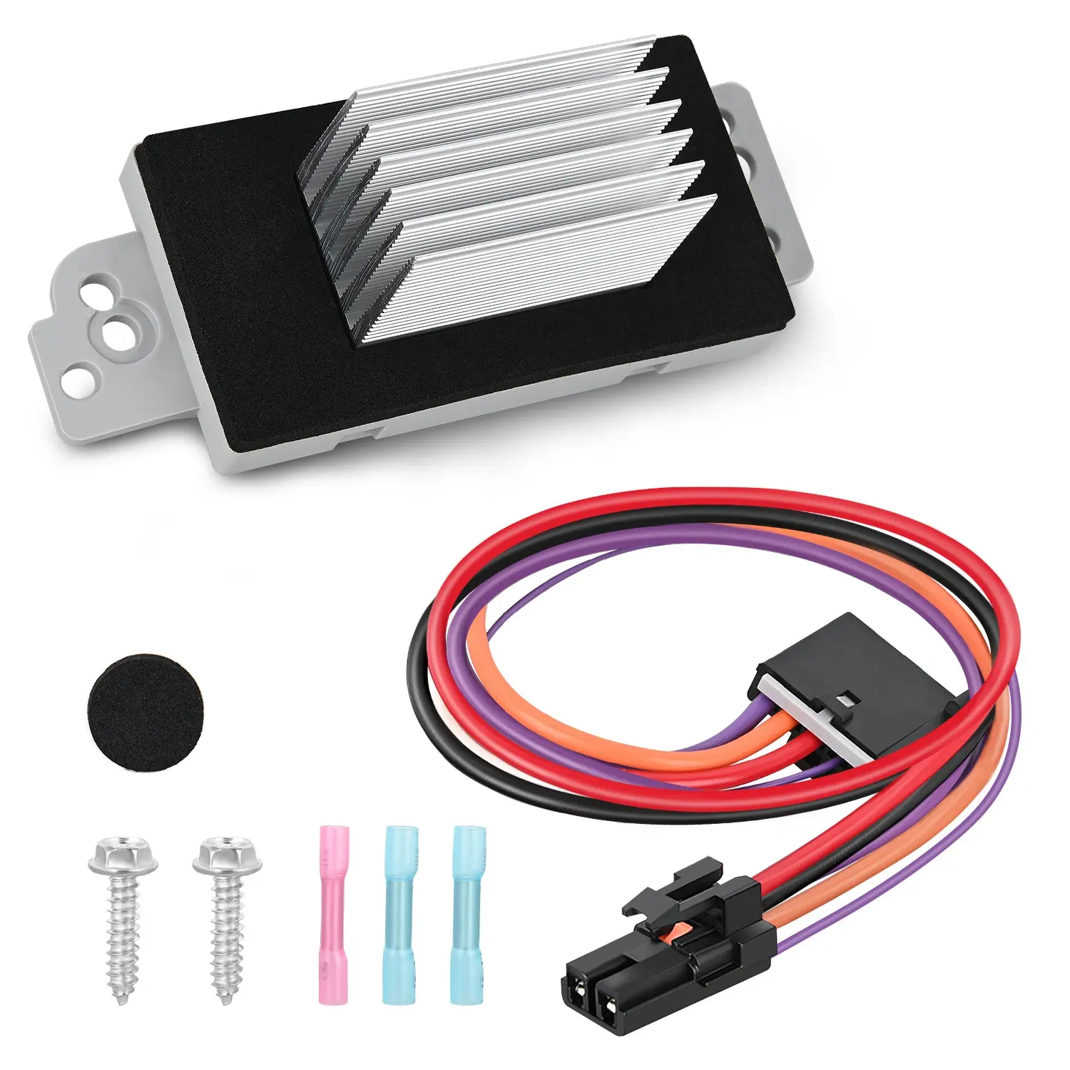 Nilight HVAC Blower Motor Resistor Full Set with Harness & Pure Copper Wires - Fan Control for 2003-2006 GM Models (Avalanche, Chevy Silverado, Tahoe, Suburban, GMC Sierra, Yukon XL) - Replaces 1581773,89018778,89019351,19260762,15-80567 - Automatic, 1 Ki