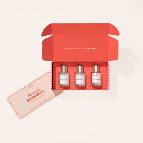 All-time Best Sellers Trio Set, Dossier, Ambery Saffron, Ambery Vanilla, Floral Marshmallow, Woody Sandalwood, 3x50ml, Eau de Parfum, Gift