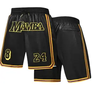 Men's Letter & Figure Embroidery Drawstring Waist Shorts, Casual Breathable Hollow Out Straight Leg Shorts for Daily Wear, Shorts for Men, Men's Bottoms for All Seasons