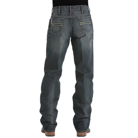 Men's White Label 14.25oz Mid Cotton Dark Stonewash Denim Jeans - Cinch Style, Relaxed Fit, Casual, Men's Clothing, Menswear Bottoms MB92834019