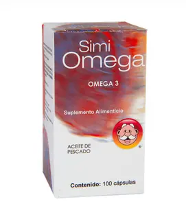 Simi Omega Fish Oil 100 Capsules - Omega-3 Supplement with EPA & DHA, Promotes Heart Health, Suitable for Daily Use - Edible