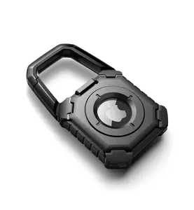 Dexnor for Apple AirTag Holder Air Tag Case with Carabiner & Locking Design, Shockproof Anti-Scratch TPU Cases Holders with Open Face & Raised Edge for AirTag Accessory for Keys, Pets, Luggage