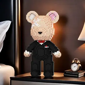 Romantic Groom Lucky Bear 3D Puzzle Building Blocks Creative Decoration Gift for Birthday Halloween Valentine Christmas New Year