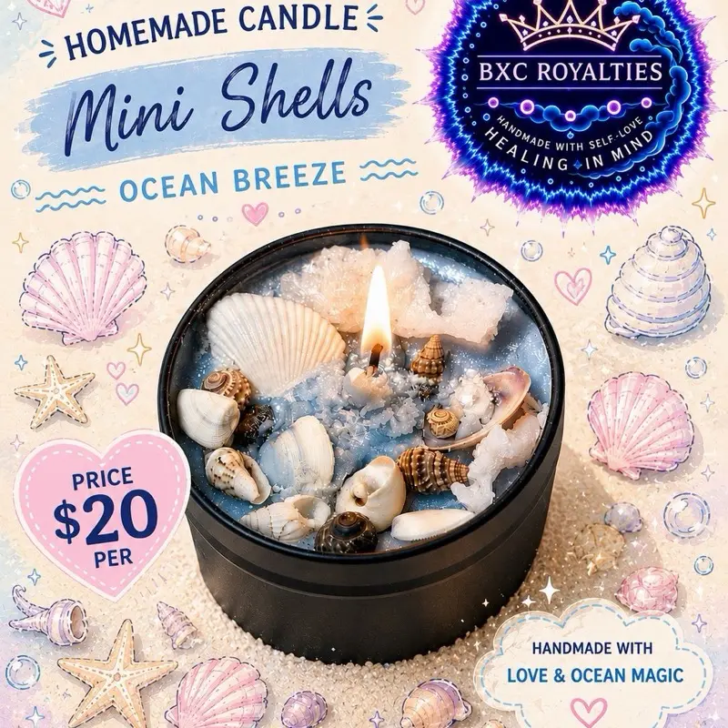 Mini Shells Ocean Breeze Candle, Home Decor Ornaments, Decoration