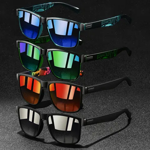 4pcs vintage fashion color blocking square glasses, available in multiple colors, adopt polycarbonate and rubber nose pads, lightweight and comfortable design, suitable both men and women, suitable for casual wear, Fashionable sunglasses