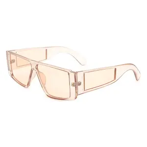 Elegant Gentle Style Thin-Rim Oval Frame UV-Protective Sunglasses for Women & Unisex in Light Pink