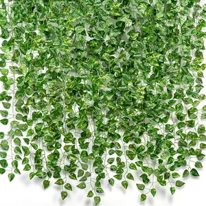 14 Pack 98Ft Artificial Ivy Garland, Fake Vines UV Resistant Greenery Leaves Fake Plants Hanging Aesthetic Vines for Home Bedroom Party Garden Wall Room Decor