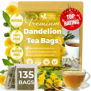 135 Tea Bags Premium Dandelion Root, 100% Natural & Pure from Dandelion Root, Eco-Conscious Tea Bags, Dandelion Tea, Dandelion Root Herbal Tea. Dandelion Root Tea. No Sugar, No Caffeine, No Gluten, Vegan Beverage