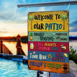 One Piece, Retro Metal Iron Plate, Suitable For Swimming Pool Backyard Bar -8 ''x12' 'home Wall Art, Restaurant, Coffee, Garage Waterproof And Dustproof