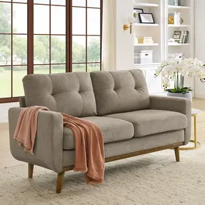 67'' Loveseat Sofa, Upholstered  Modular 2-Seats Sectional Sofa Couch, Modern Comfy Settee Loveseat for Living Room Set, Small Apartment